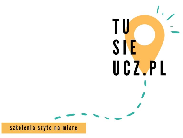 grafika z logo firmy i hasłem "szkolenia szyte na miarę"